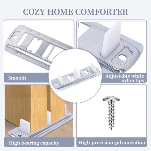 مجموعة بكرات الباب المنزلق الهادئ، مجموعة أدوات ومسارات للباب المنزلق المعلق من أعلى، مجموعة استبدال إصلاح باب خزانة الملابس مكونة من 5 قطع in Kuwait