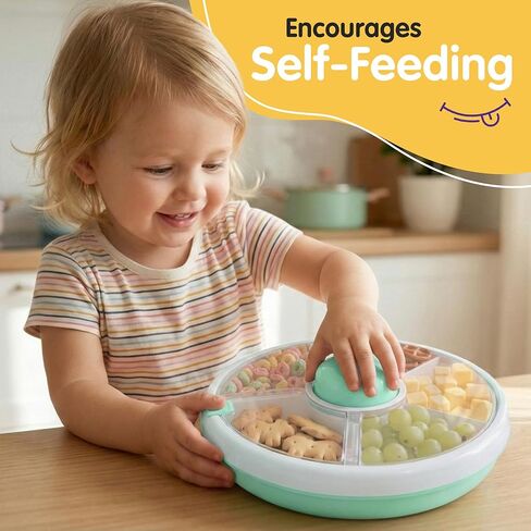Toddler Snack Spinner - حاويات غداء متينة ومتسابقين - 5 مقصورة للأطفال - صندوق خفيفة مثالي للتجول - خالي من BPA وآمن غسالة الصحون - الوردي in Saudi Arabia