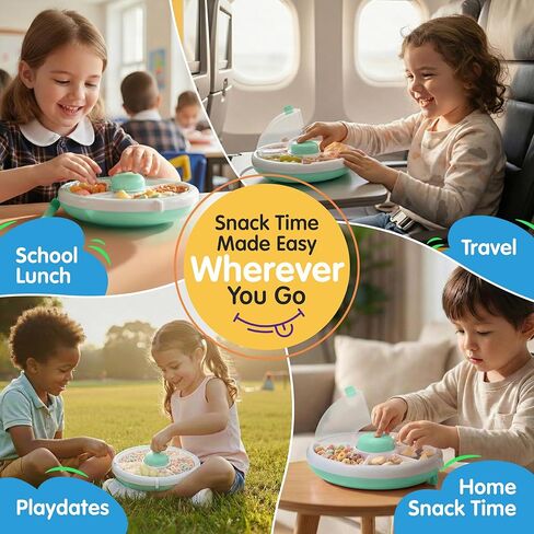 Toddler Snack Spinner - حاويات غداء متينة ومتسابقين - 5 مقصورة للأطفال - صندوق خفيفة مثالي للتجول - خالي من BPA وآمن غسالة الصحون - الوردي in Saudi Arabia