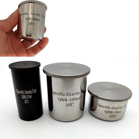Density Specific Gravity Cups, Stainless Steel Paint Density Determiner, High-Precision Testing/37ml/50ml/100ml(Optional), for Various Coatings (100ml) in Kuwait