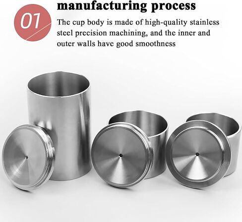 37ml+50mm+100ml High-Precision Density Pycnometer, Stainless Steel Paint Pycnometer with Storage Box, Measurement Error 1mg, Large Opening Design, for Testing Paint/Auxiliary Materials in Kuwait