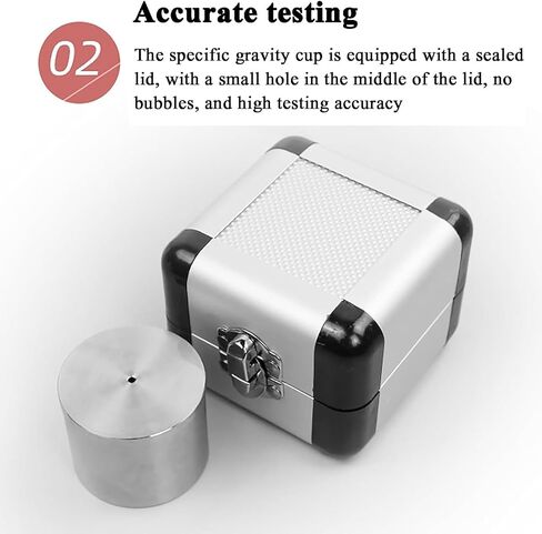 37ml+50mm+100ml High-Precision Density Pycnometer, Stainless Steel Paint Pycnometer with Storage Box, Measurement Error 1mg, Large Opening Design, for Testing Paint/Auxiliary Materials in Kuwait