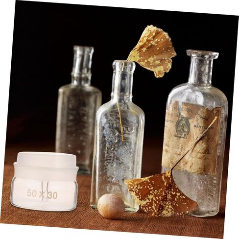 مجموعة زجاجات وزن زجاجية مكونة من قطعتين من برطمانات أخذ العينات من البورسليكات ذات الشكل المنخفض مع أغطية 50 × 30 مم أواني زجاجية للمختبر لتجارب الكيمياء وقياسها in Kuwait