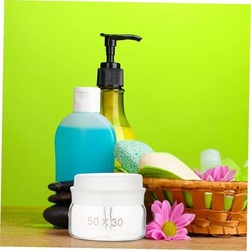 مجموعة زجاجات وزن زجاجية مكونة من قطعتين من برطمانات أخذ العينات من البورسليكات ذات الشكل المنخفض مع أغطية 50 × 30 مم أواني زجاجية للمختبر لتجارب الكيمياء وقياسها in Kuwait