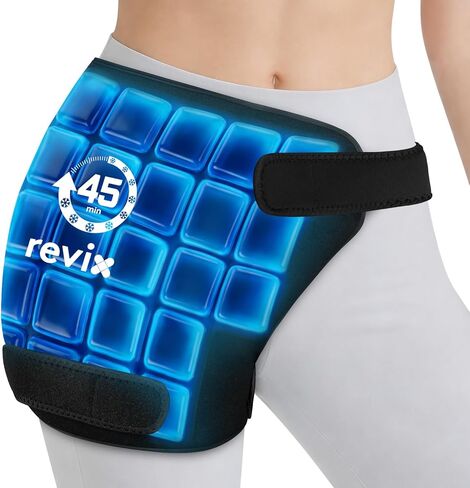 غلاف ثلج الورك طويل الأمد من REVIX لمدة 45 دقيقة، حزمة ثلج كبيرة جدًا قابلة لإعادة الاستخدام مع تصميم شبكة ثلج، غلاف علاج بالضغط البارد لاستبدال الورك، العصب الوركي وعدم راحة العضلات، 21 بوصة × 13 بوصة in Kuwait
