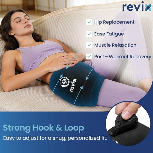 غلاف ثلج الورك طويل الأمد من REVIX لمدة 45 دقيقة، حزمة ثلج كبيرة جدًا قابلة لإعادة الاستخدام مع تصميم شبكة ثلج، غلاف علاج بالضغط البارد لاستبدال الورك، العصب الوركي وعدم راحة العضلات، 21 بوصة × 13 بوصة in Kuwait