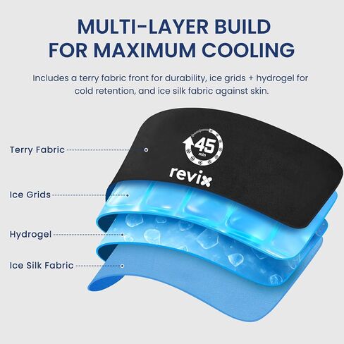 غلاف ثلج الورك طويل الأمد من REVIX لمدة 45 دقيقة، حزمة ثلج كبيرة جدًا قابلة لإعادة الاستخدام مع تصميم شبكة ثلج، غلاف علاج بالضغط البارد لاستبدال الورك، العصب الوركي وعدم راحة العضلات، 21 بوصة × 13 بوصة in Kuwait