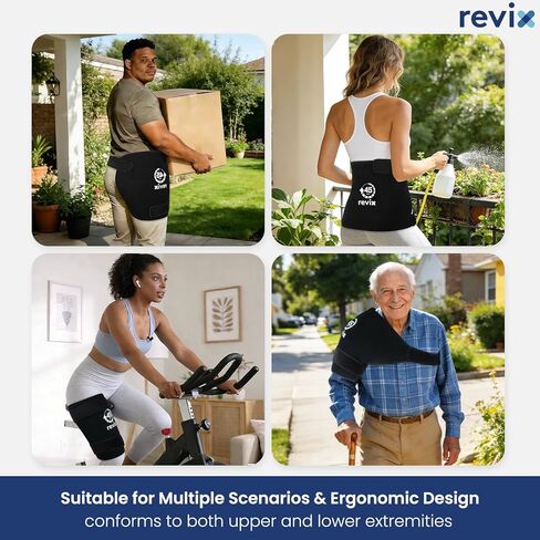 غلاف ثلج الورك طويل الأمد من REVIX لمدة 45 دقيقة، حزمة ثلج كبيرة جدًا قابلة لإعادة الاستخدام مع تصميم شبكة ثلج، غلاف علاج بالضغط البارد لاستبدال الورك، العصب الوركي وعدم راحة العضلات، 21 بوصة × 13 بوصة in Kuwait