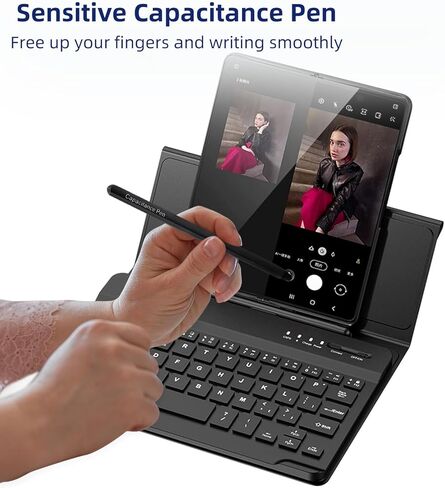 for Samsung Galaxy Z Fold 7 6 5 4 Case with Keyboard and Mouse Set, Portable 4 in 1 Flip Stand Case Detachable Bluetooth Keyboard Mouse & Pen for Galaxy Z Fold 7 6 5 4 in Kuwait