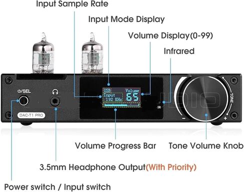 HiFi Tube Preamplifier Coax/Opt D/A Converter U DAC Speaker Receiver Headphone Amplifier in Saudi Arabia