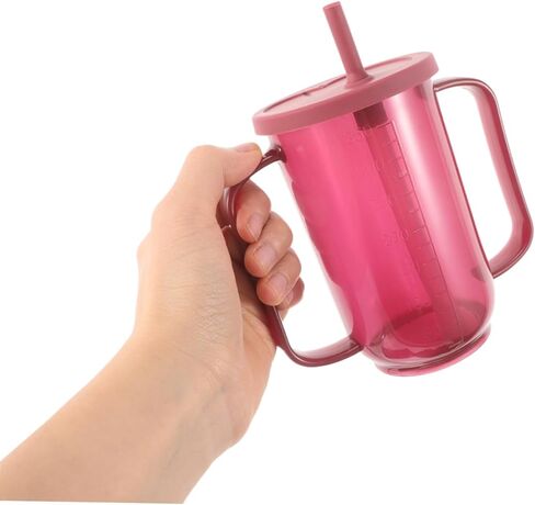 2 قطعة كوب للرضاعة مقاوم للانسكاب كوب للشرب لعسر البلع لإعادة تأهيل مستشفى تغذية كوب القش وغطاء للبالغين المعاقين in Kuwait
