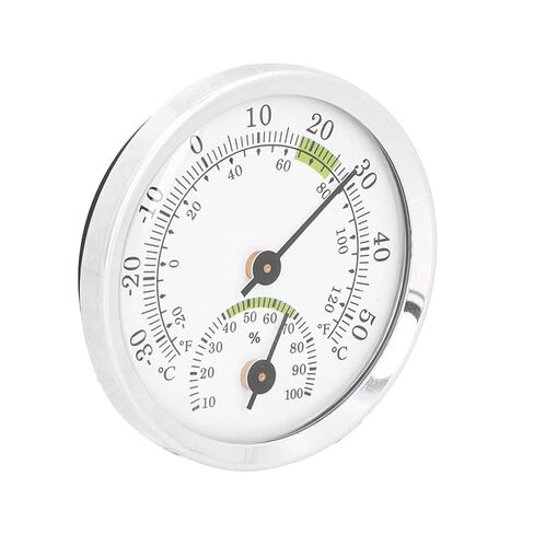 GLOGLOW Nan Dial Thermometer Hygrometer, Aluminum Alloy Mini Humidity Meter, Accurate Temperature Range -30 to 122 Fahrenheit for Chicken Coops and Garage Tester and Detector in Saudi Arabia