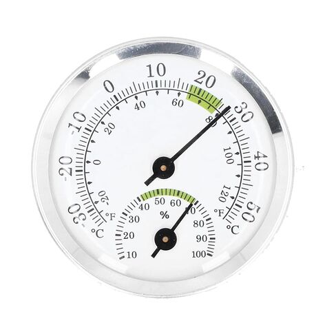 GLOGLOW Nan Dial Thermometer Hygrometer, Aluminum Alloy Mini Humidity Meter, Accurate Temperature Range -30 to 122 Fahrenheit for Chicken Coops and Garage Tester and Detector in Saudi Arabia