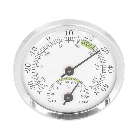 GLOGLOW Nan Dial Thermometer Hygrometer, Aluminum Alloy Mini Humidity Meter, Accurate Temperature Range -30 to 122 Fahrenheit for Chicken Coops and Garage Tester and Detector in Saudi Arabia