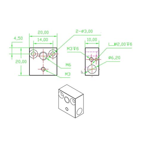 2 قطعة CR10 كتلة ساخنة جميع المعادن التدفئة النحاس الحرارة Hotend in Kuwait