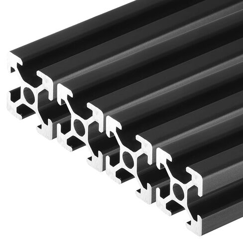 uxcell 2 pcs t slot 2020 profile profile ancliinum anclude 250 مم 10 بوصة ، إطار بثق السكك الحديدية الخطي الأسود القياسي الأوروبي للطابعة ثلاثية الأبعاد ، آلة CNC in Kuwait