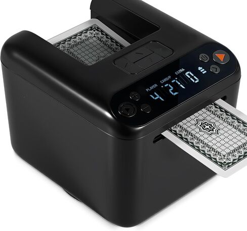 Automatic Card Dealer Machine, 1/2/3 Deck Playing Cards Dealing Machine, 180° 360° Rotating Robot Uno Card Dealer Rechargeable for Phase 10 Five Crowns Casino Poker Games, Texas Hold’em Mode in Kuwait