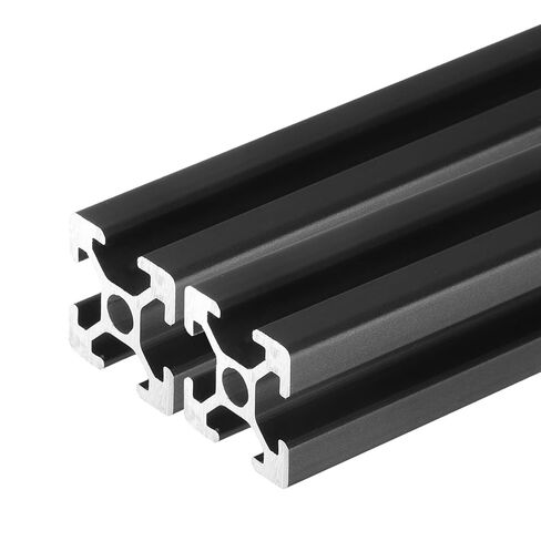 uxcell 2 pcs t slot 2020 profile profile ancliinum anclude 250 مم 10 بوصة ، إطار بثق السكك الحديدية الخطي الأسود القياسي الأوروبي للطابعة ثلاثية الأبعاد ، آلة CNC in Kuwait