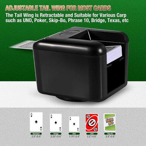 Automatic Card Dealer Machine, 1/2/3 Deck Playing Cards Dealing Machine, 180° 360° Rotating Robot Uno Card Dealer Rechargeable for Phase 10 Five Crowns Casino Poker Games, Texas Hold’em Mode in Kuwait