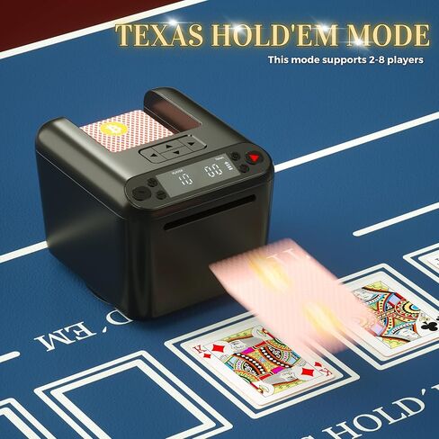 Automatic Card Dealer Machine, 1/2/3 Deck Playing Cards Dealing Machine, 180° 360° Rotating Robot Uno Card Dealer Rechargeable for Phase 10 Five Crowns Casino Poker Games, Texas Hold’em Mode in Kuwait