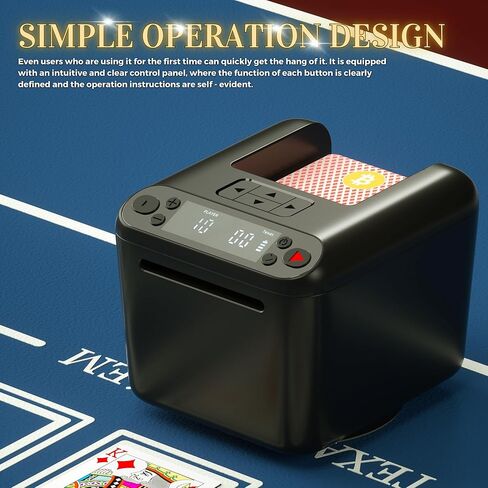 Automatic Card Dealer Machine, 1/2/3 Deck Playing Cards Dealing Machine, 180° 360° Rotating Robot Uno Card Dealer Rechargeable for Phase 10 Five Crowns Casino Poker Games, Texas Hold’em Mode in Kuwait