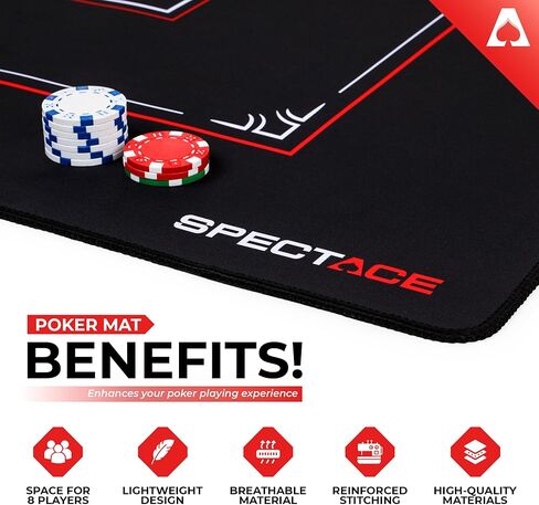 حصيرة البوكر 40 × 24 بوصة | حصيرة Texas Hold em الاحترافية لمجموعة البوكر - سطح طاولة البوكر على طراز الكازينو in Saudi Arabia