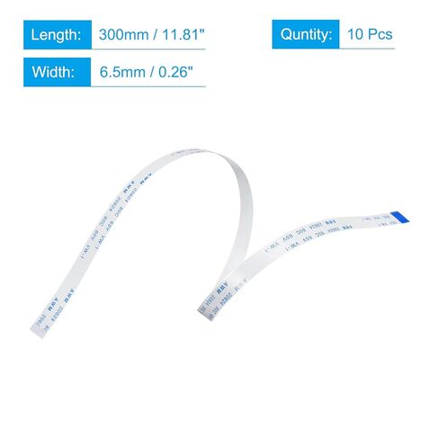 Generic FFC Ribbon Flat Flexible Cable, 12 Pin 0.5mm Pitch 300mm Long (B Type) for LCD 3D Printer Camera DVD TV Laptop Audio Pack of 10 in Saudi Arabia