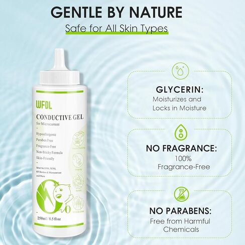 جل موصل مكركرنت مثالي لـ EMS وRF وTENS، جل آمن وغير لزج، 8.5 أونصة in Kuwait