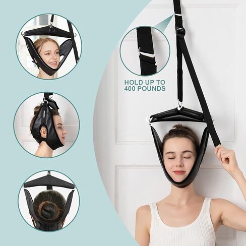 Neck Stretcher Cervical Traction Device for Home Use - Over The Door Cervical Neck Traction Device for Decompression Home Physical Therapy, Portable Neck Traction Device for Neck Pain in Saudi Arabia