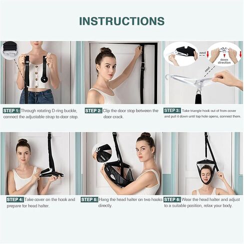 Neck Stretcher Cervical Traction Device for Home Use - Over The Door Cervical Neck Traction Device for Decompression Home Physical Therapy, Portable Neck Traction Device for Neck Pain in Saudi Arabia