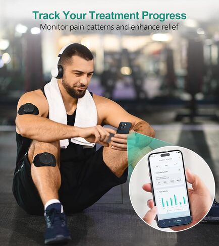 وحدة تحفيز العضلات من Medcursor - جهاز EMS لاسلكي 3 في 1 ثنائي القناة مع التحكم في التطبيق وذاكرة الجلسة، 25 مستوى كثافة، 8 مناطق مستهدفة، حقيبة تخزين، مصممة لتخفيف آلام الظهر in Kuwait
