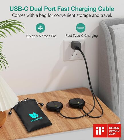 وحدة تحفيز العضلات من Medcursor - جهاز EMS لاسلكي 3 في 1 ثنائي القناة مع التحكم في التطبيق وذاكرة الجلسة، 25 مستوى كثافة، 8 مناطق مستهدفة، حقيبة تخزين، مصممة لتخفيف آلام الظهر in Kuwait