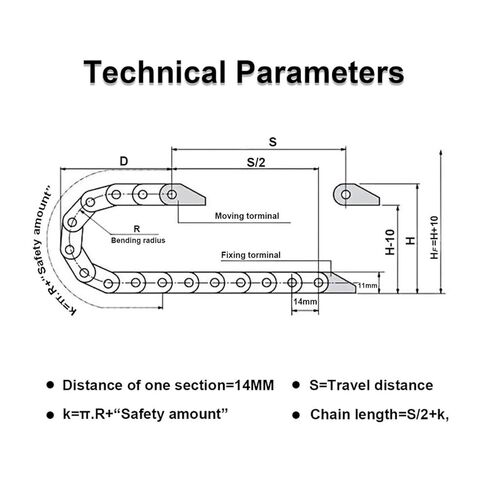 7X7mm Plastic Cable Chain 1 Meter Black Drag Chain Cable Wire Carrier in Kuwait