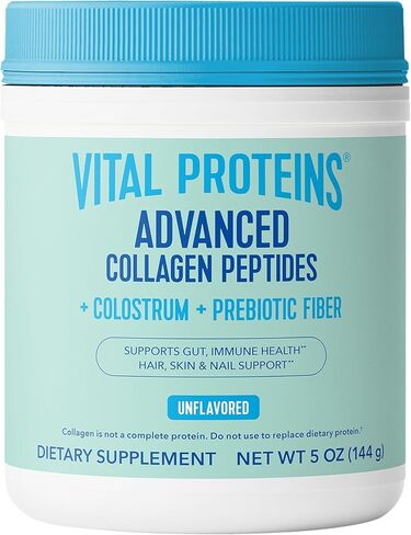Vital Proteins® الكولاجين المتقدم + اللبأ + ألياف البريبايوتك، 2.5 جم من ببتيدات الكولاجين من VERISOL®، يدعم صحة الأمعاء والمناعة** والشعر والبشرة والأظافر** in Saudi Arabia
