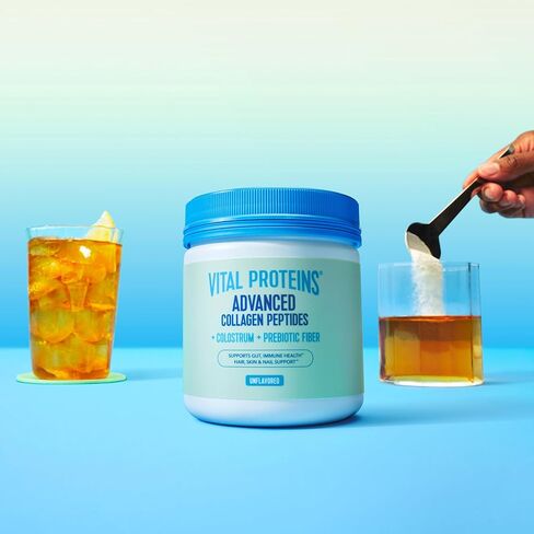 Vital Proteins® الكولاجين المتقدم + اللبأ + ألياف البريبايوتك، 2.5 جم من ببتيدات الكولاجين من VERISOL®، يدعم صحة الأمعاء والمناعة** والشعر والبشرة والأظافر** in Saudi Arabia