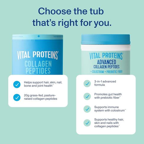 Vital Proteins® الكولاجين المتقدم + اللبأ + ألياف البريبايوتك، 2.5 جم من ببتيدات الكولاجين من VERISOL®، يدعم صحة الأمعاء والمناعة** والشعر والبشرة والأظافر** in Saudi Arabia