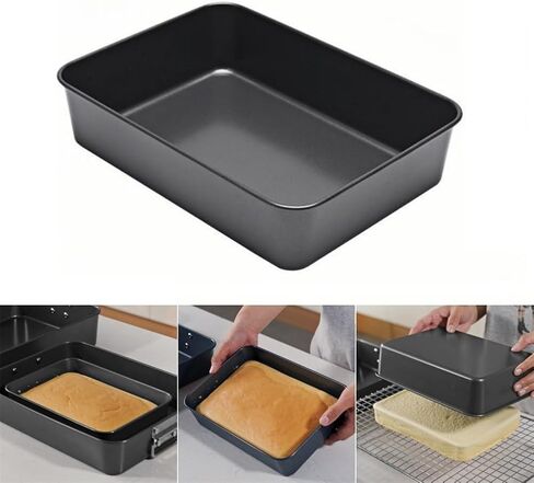 Non-Stick Baking Sheet Pan for Oven,26x19x6cm Carbon Steel Deep Brownie Tray with Round Corners,Dishwasher Safe for Cakes,Lasagna,Roasting Vegetables Casseroles in Kuwait