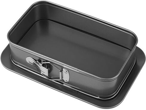 Rectangular Cake Pan with Removable Bottom,28x18x6.5cm Carbon Steel Cheesecake Tin for Baking Cheesecakes Tiramisu Mousse Paella Pizza,Dishwasher Safe Non-Deforming in Kuwait