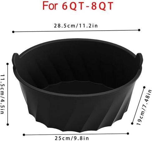 Reusable Silicone Slow Cooker Liner for 6-8 Quart Oval Crock Pot,Dishwasher Safe,High-Temperature Resistant up to 440°F,for 28.5 x 21.5 x 13 cm,for Microwave Oven Air Fryer Refrigerator,Blac in Kuwait
