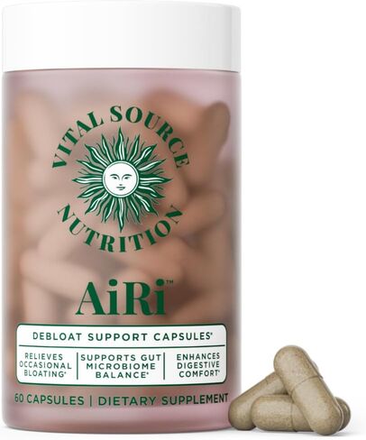 Vital Source Nutrition - AiRi - Debloat Support Capsules - Natural Digestive Blend with Enzymes & Herbal Extracts - Supports Gut Balance & Digestive Comfort - Supplements for Women - 30 Servings in Saudi Arabia