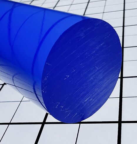 1 1/4 بوصة قطر × 6 بوصة قضيب زجاجي شبكي من الأكريليك المبثوق باللون الأزرق الشفاف بطول 6 بوصة - 31.75 ملم in Kuwait