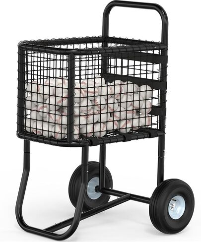 MOOFI Heavy-Duty Baseball Cart with 10.5" All-Terrain Wheels, Holds Upto 350 Baseballs,450 Tennis Ball or 200 Softballs-Large Capacity Ball Transport Cart for Training,Game Day&Fields in Kuwait