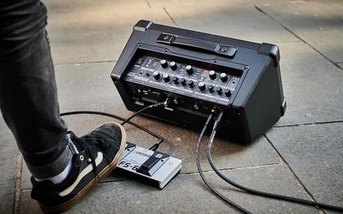 Boss Cube Street II Battery Powered Stereo Amplifier - Black Bundle with Gearlux Instrument Cable, XLR Cable and Roland Picks in Saudi Arabia