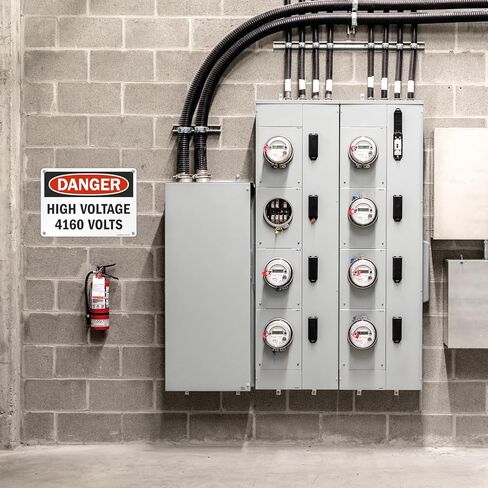 SmartSign "Danger - High Voltage 4160 Volts" Sign | 10" x 14" Aluminum in Saudi Arabia