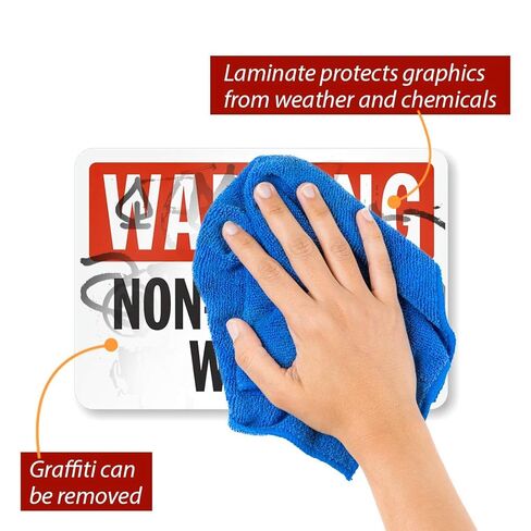 SmartSign - S-2832-EU-10 "Warning - Non Potable Water" Label | 7" x 10" Laminated Vinyl Black/Red on White in Kuwait