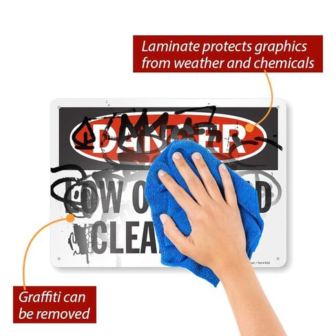 SmartSign - U9-1321-NA_10x14 "Danger - Low Overhead Clearance" Sign | 10" x 14" Aluminum Black/Red on White in Saudi Arabia