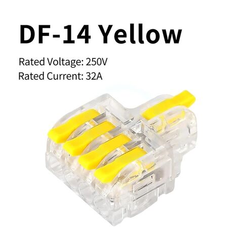 (10 pcs) DF-12 DF-13 Splicable Miniature Docking 1 in 2/3/4/5 Out Coloured Handles DF-14 DF-15 Clear Wiring Terminals(DF-14 Yellow) in Saudi Arabia