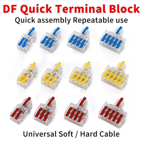 (10 pcs) DF-12 DF-13 Splicable Miniature Docking 1 in 2/3/4/5 Out Coloured Handles DF-14 DF-15 Clear Wiring Terminals(DF-14 Yellow) in Saudi Arabia