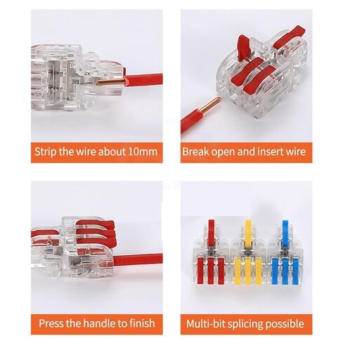 (10 pcs) DF-12 DF-13 Splicable Miniature Docking 1 in 2/3/4/5 Out Coloured Handles DF-14 DF-15 Clear Wiring Terminals(DF-14 Yellow) in Saudi Arabia