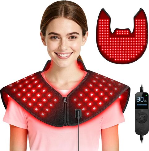 Viconor Red Light Therapy for Body, Infrared Light Therapy for Neck and Shoulder at Indoor, Neck Massager, Pain Relief, 194 LEDs, 660nm & 850nm, 30W High Power in Saudi Arabia